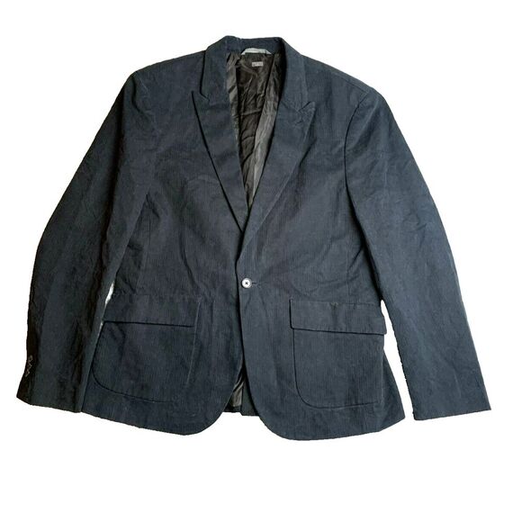 AX Armani Exchange Sport Coat Mens 42 REG Black Single Breasted‎ Silk Nylon Suit - Picture 1 of 7